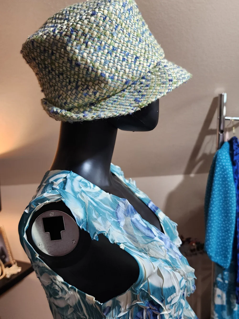Vintage Tweed Bucket Hat - Green, Cream, Blue